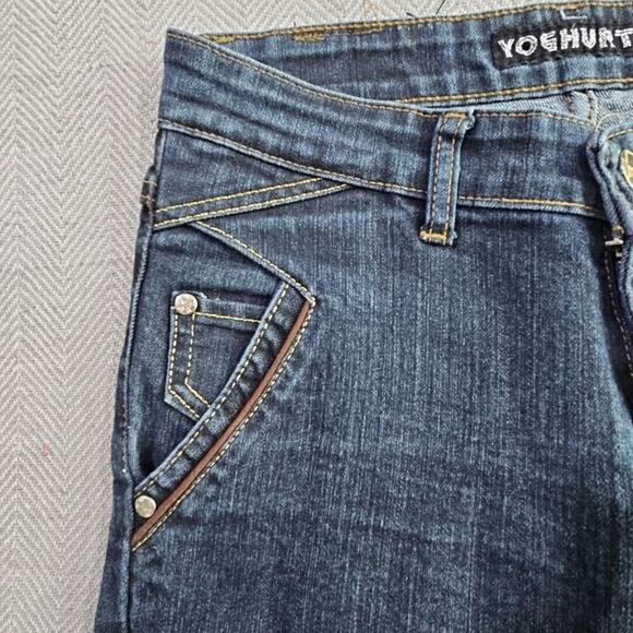 Yoghurt Jeans Women's 16P W32 L28 Dark Wash Blue Tapered Leg Woven Slash Pockets - Picture 11 of 16